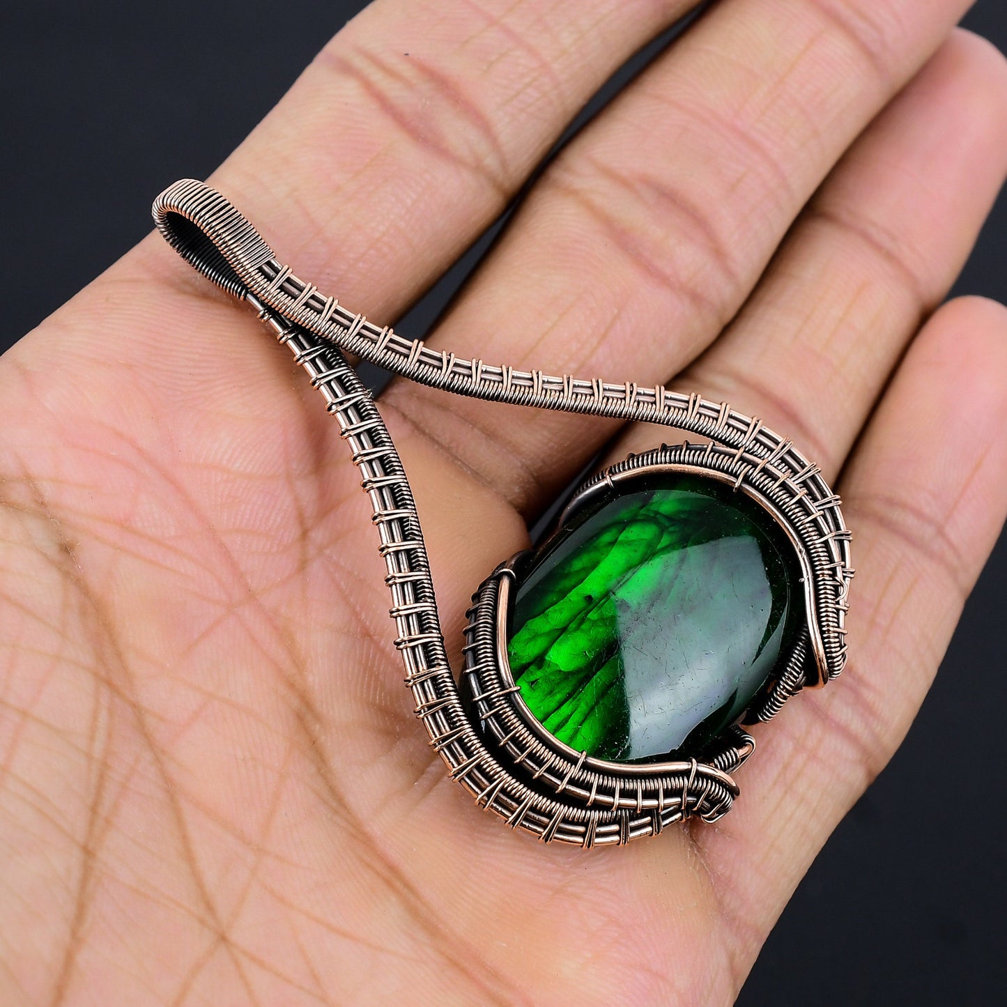Green Flash Labradorite Gemstone Pendant