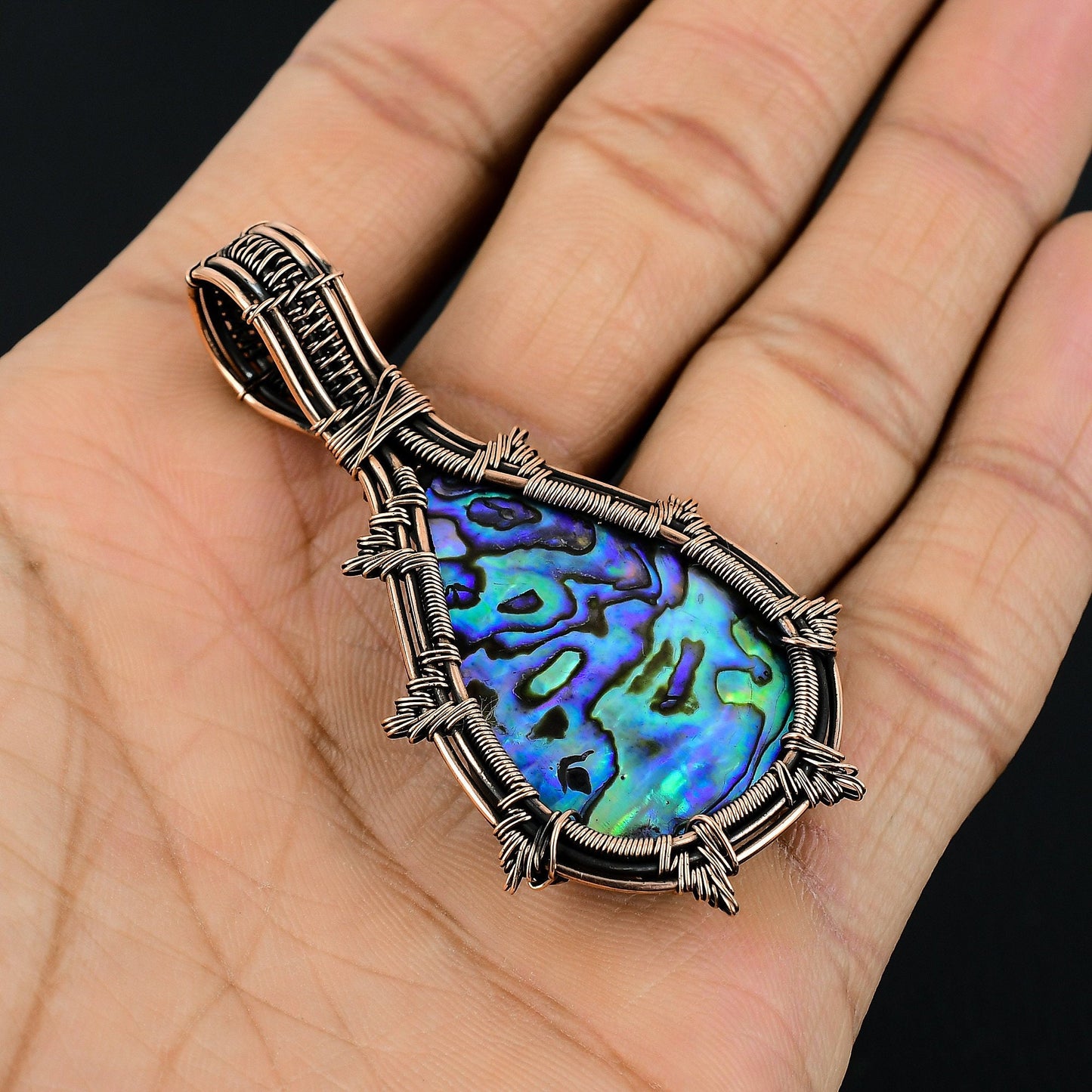 Iridescent Abalone Gemstone Pendant