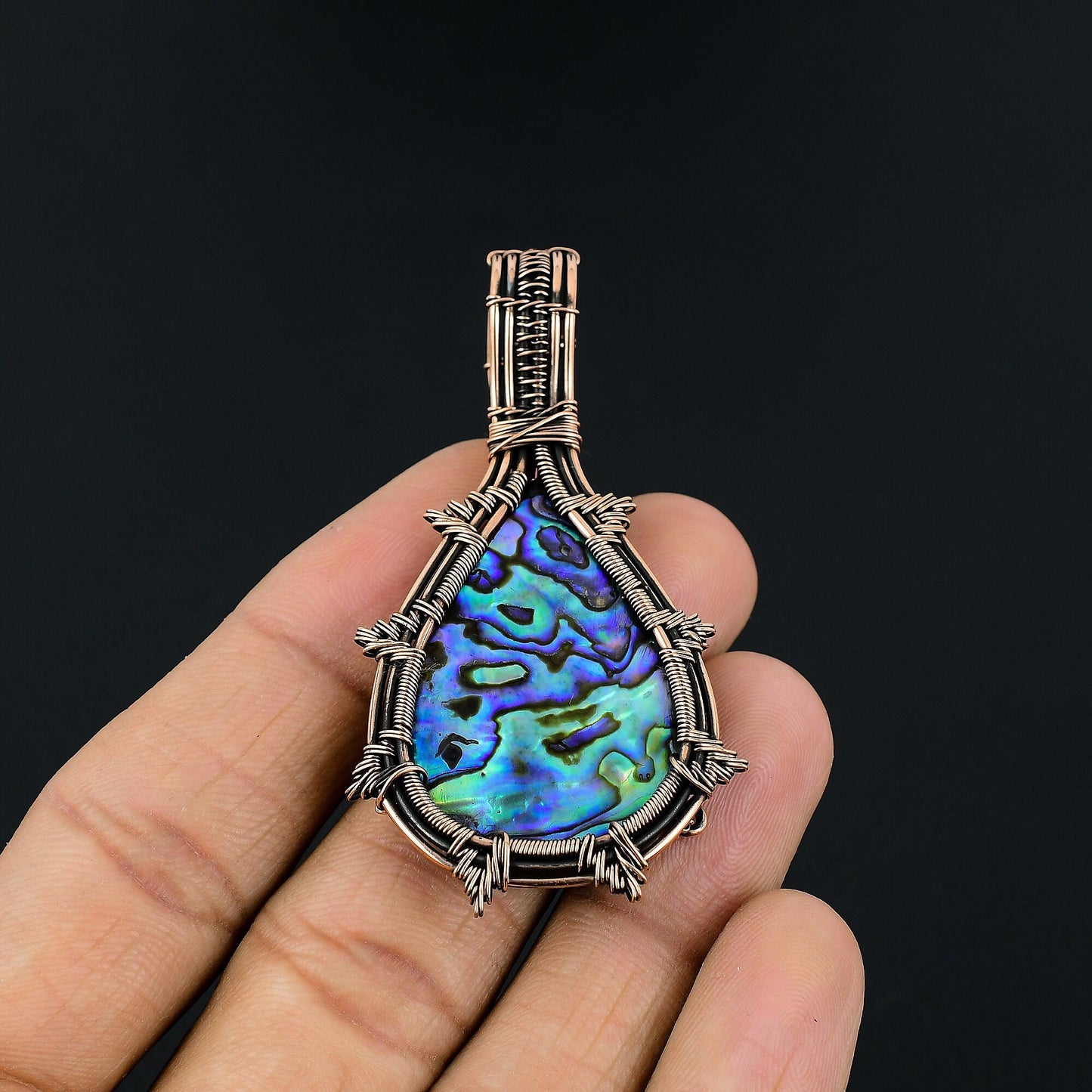 Iridescent Abalone Gemstone Pendant
