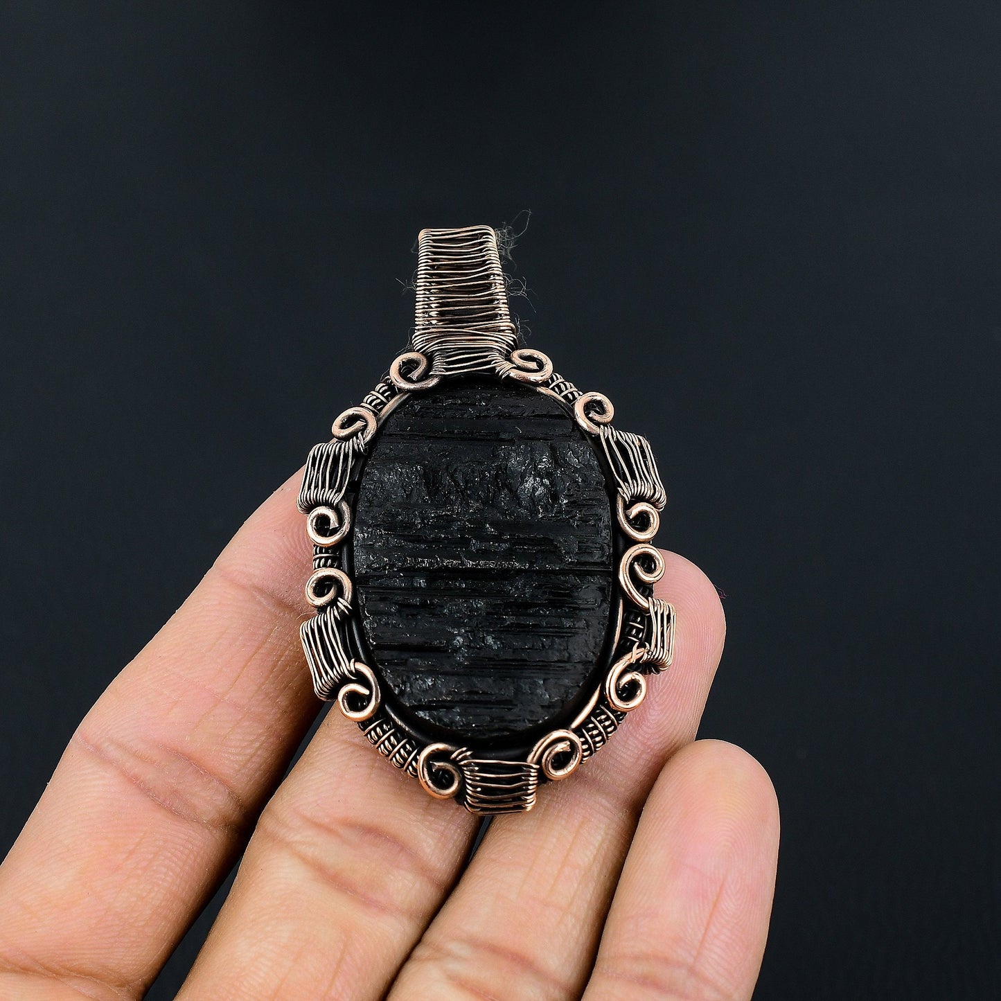 Black Tourmaline Gemstone Pendant