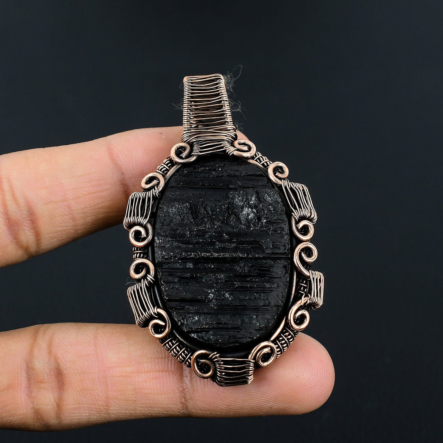 Black Tourmaline Gemstone Pendant