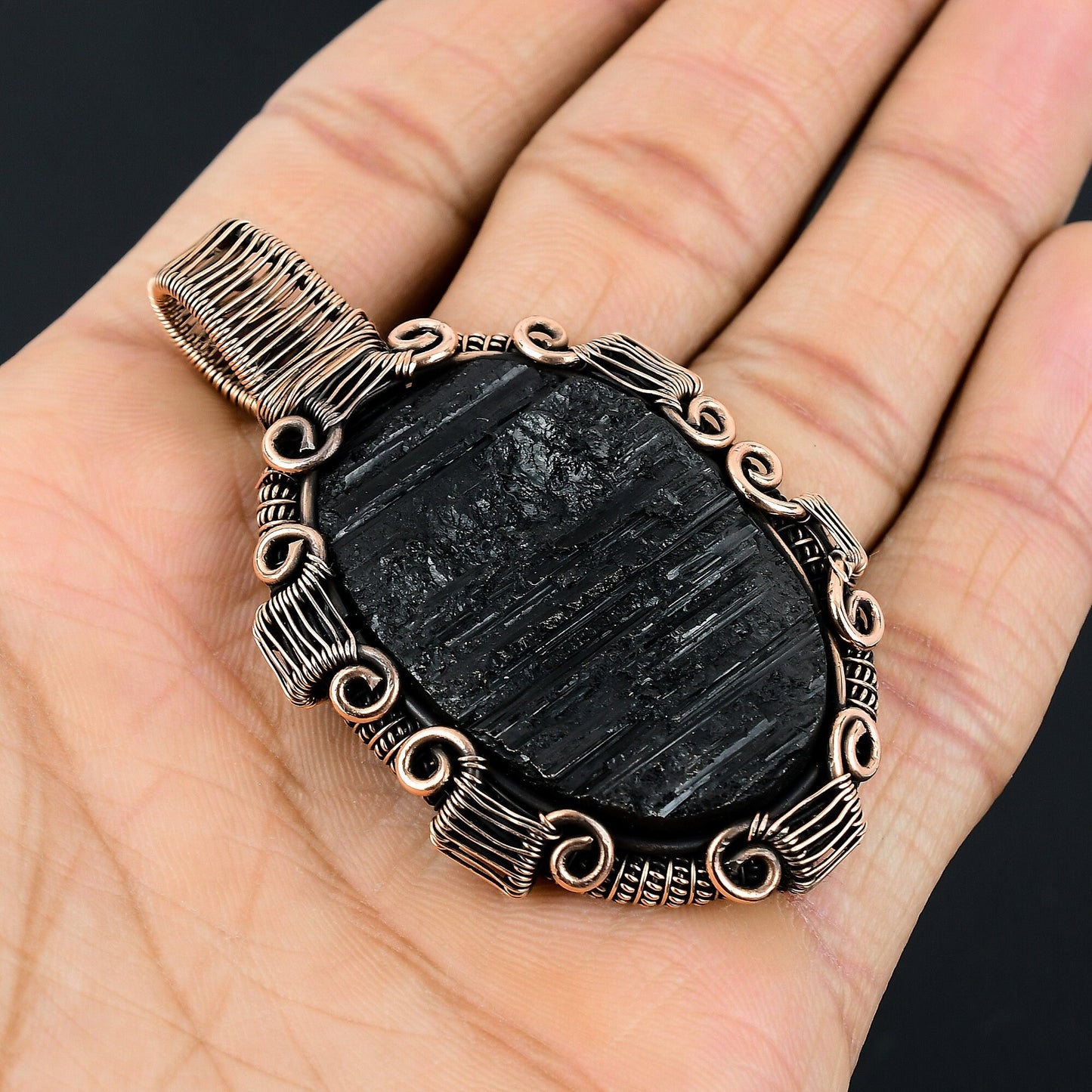 Black Tourmaline Gemstone Pendant