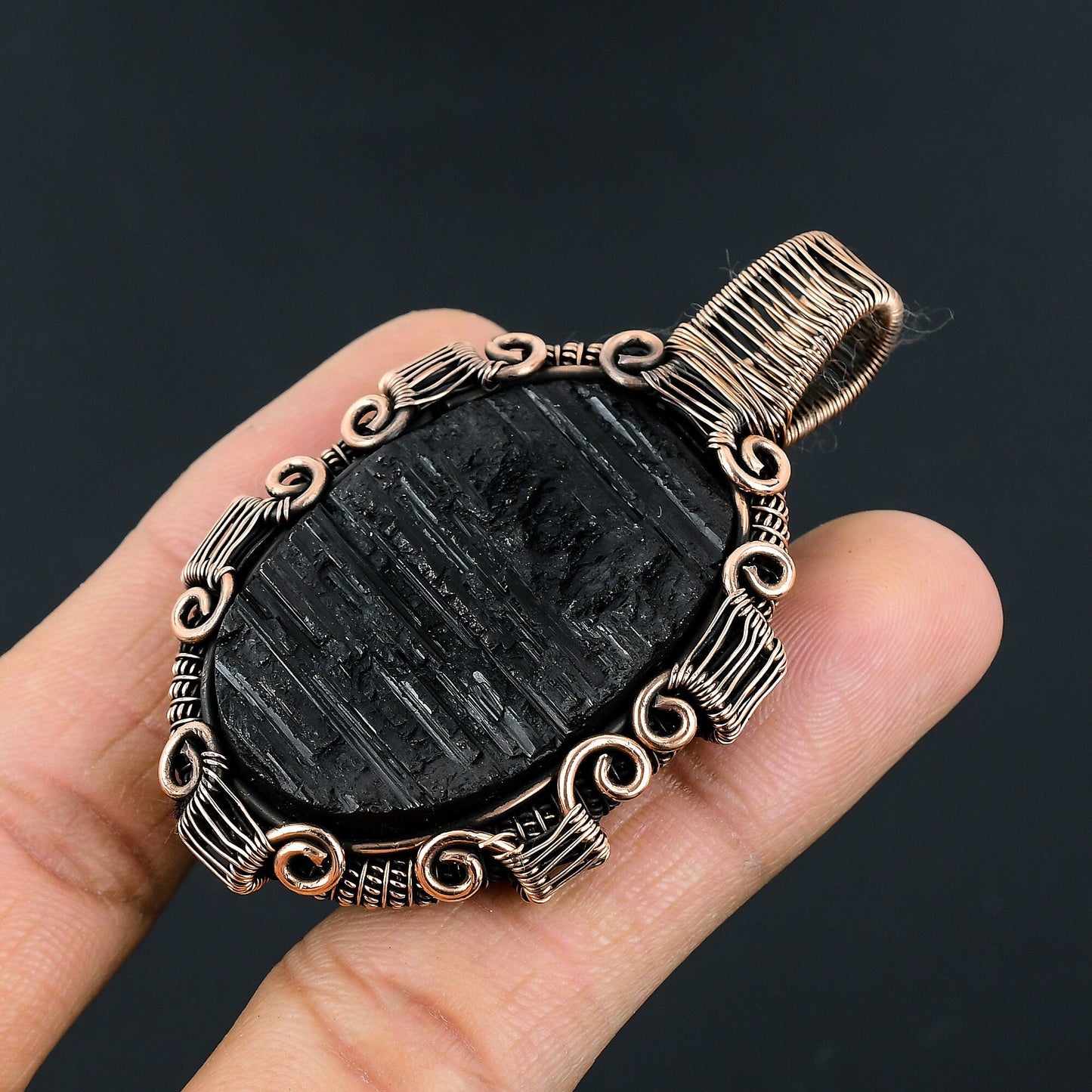 Black Tourmaline Gemstone Pendant