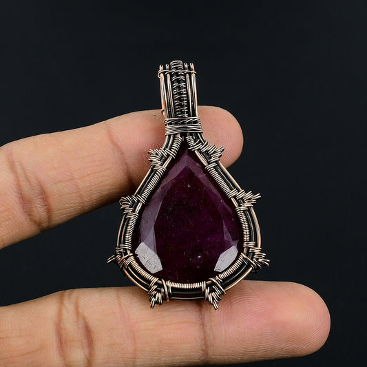 Kashmir Red Ruby Gemstone Pendant