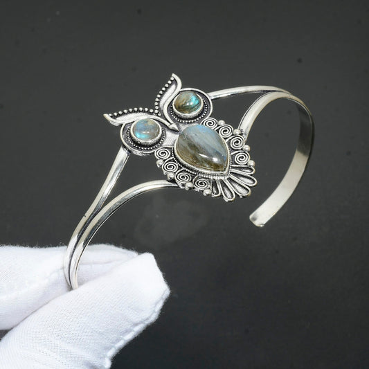Blue Labradorite Gemstone Cuff Bangle