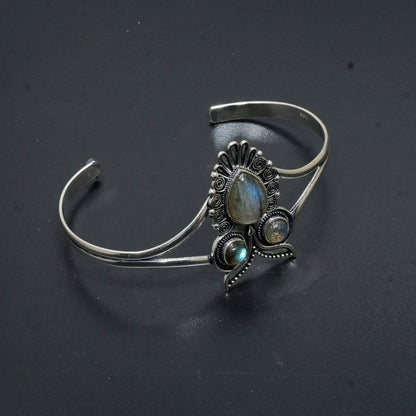 Blue Labradorite Gemstone Cuff Bangle