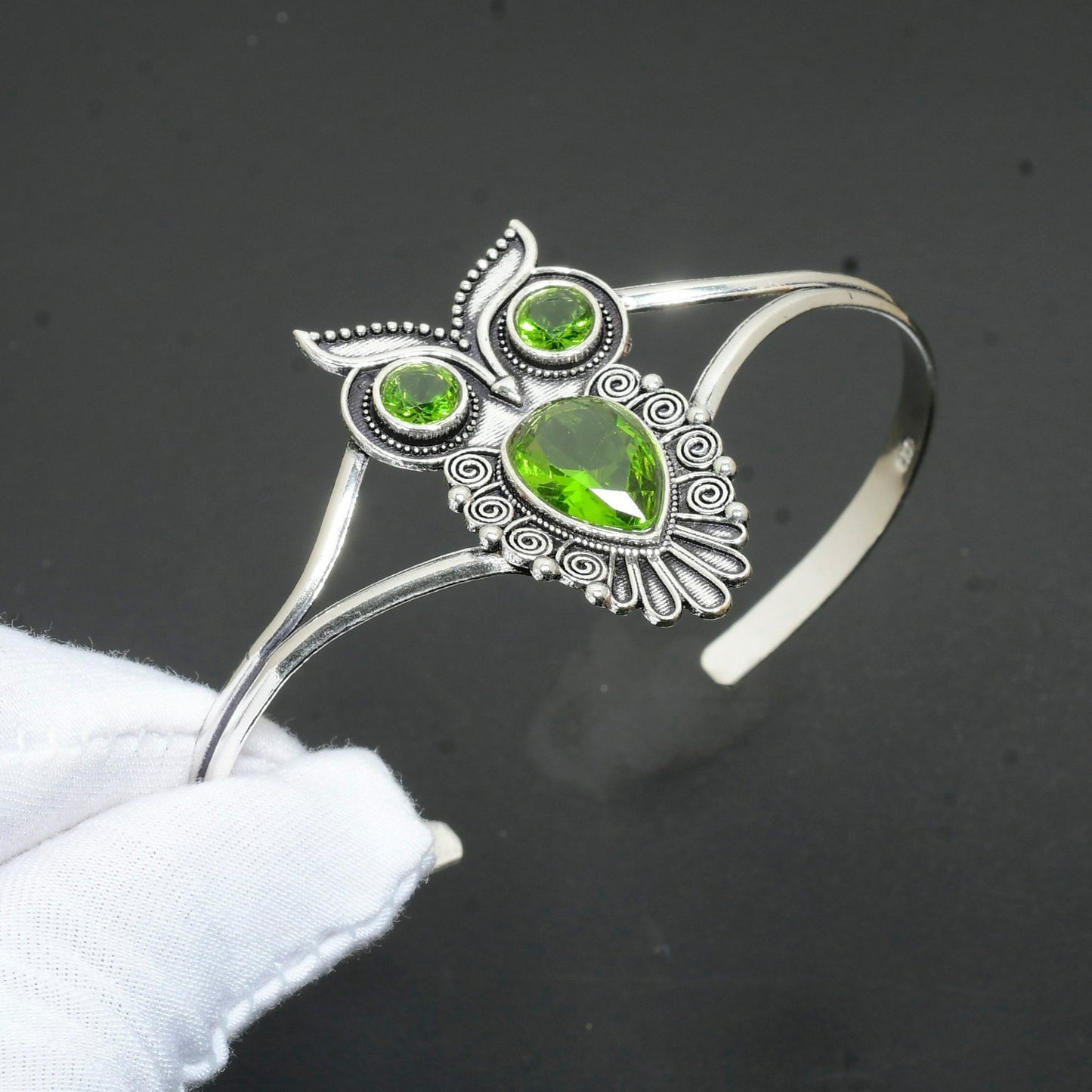 Green Peridot Gemstone Cuff