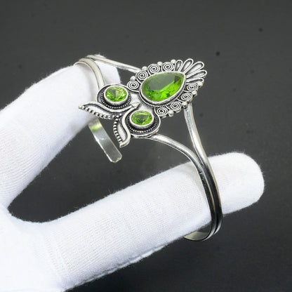 Green Peridot Gemstone Cuff