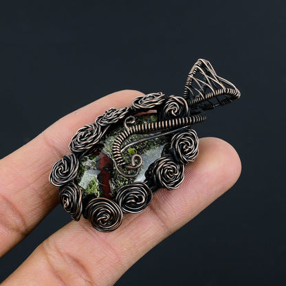 Green Bloodstone Gemstone Pendant