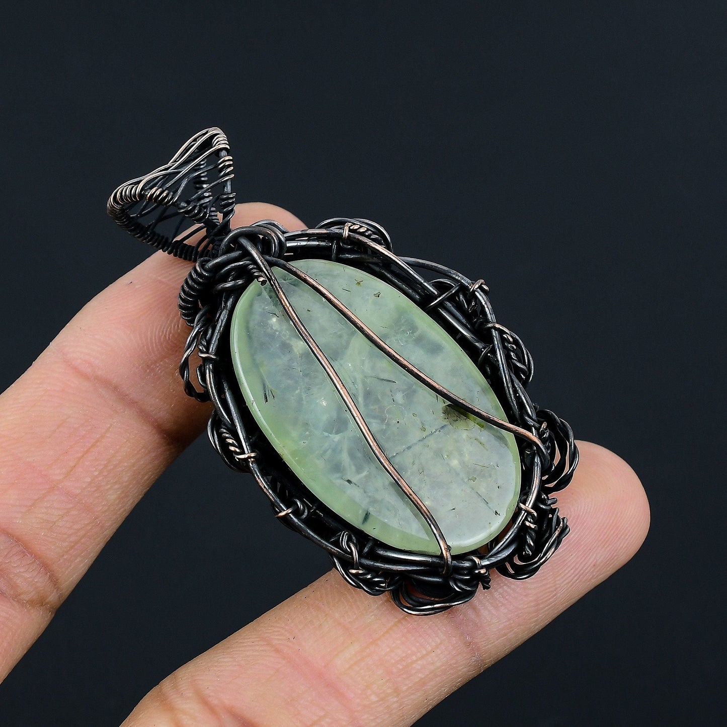 Green Prehnite Gemstone Pendant