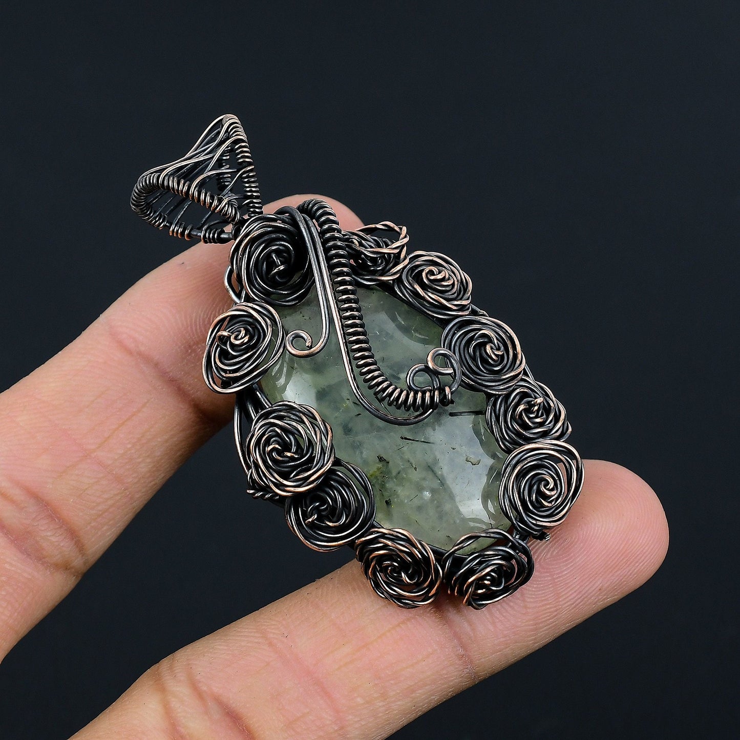 Green Prehnite Gemstone Pendant