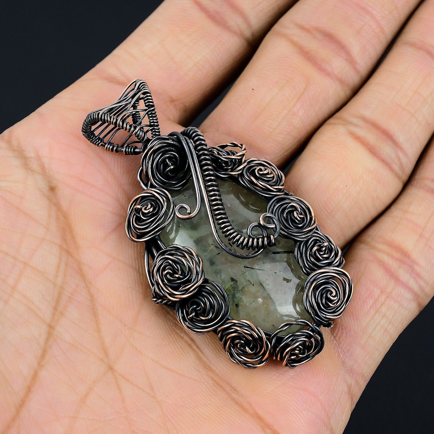Green Prehnite Gemstone Pendant