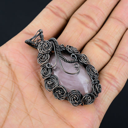 Pink Rose Quartz Gemstone Pendant