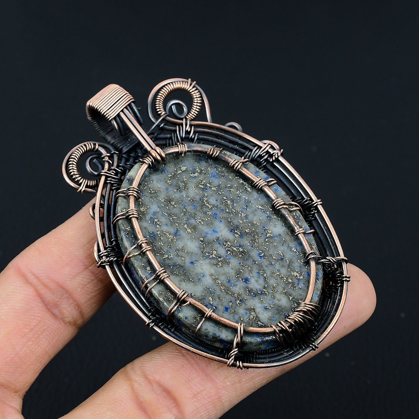 Blue Lapis Lazuli Gemstone Tree of Life Pendant