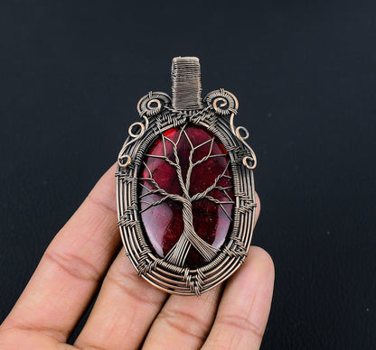 Red Fire Labradorite Gemstone Pendant