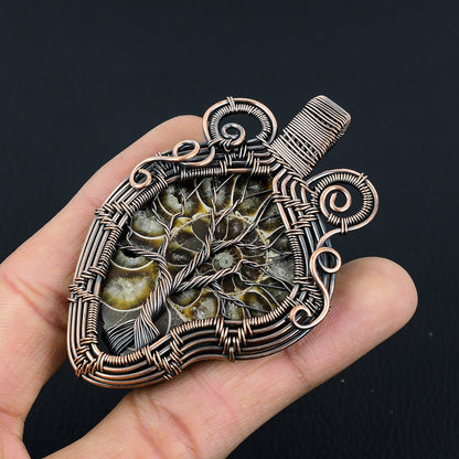 Brown Ammonite Gemstone Pendant