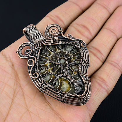 Brown Ammonite Gemstone Pendant