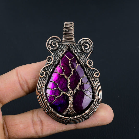 Purple Labradorite Gemstone Pendant