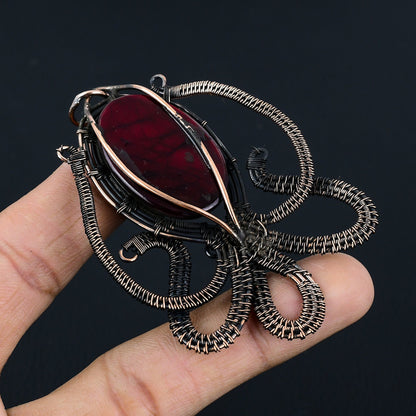 Red Flash Labradorite Gemstone Pendant