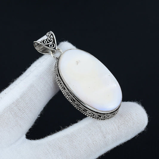 White Mother of Pearl Gemstone Pendant