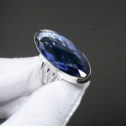 Blue Gemstone Sterling Silver Ring
