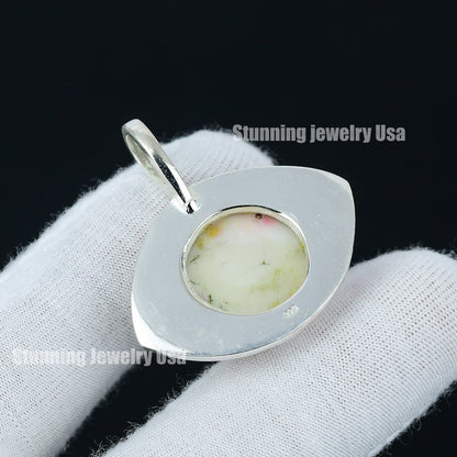Ice Blue Human Eye Gemstone Pendant