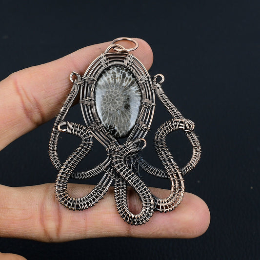 Black Stingray Coral Gemstone Pendant