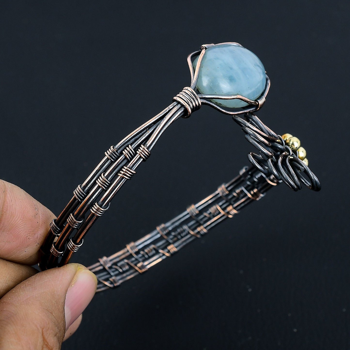 Blue Aquamarine Gemstone Bracelet