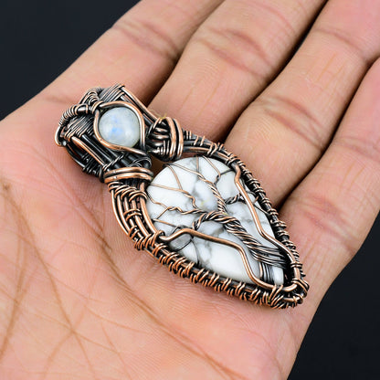 White Howlite Gemstone Pendant