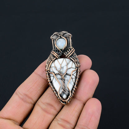 White Howlite Gemstone Pendant