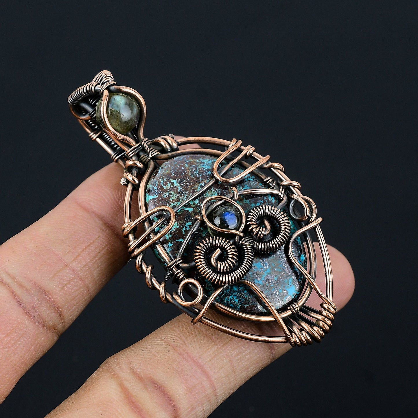 Blue Azurite Gemstone Pendant