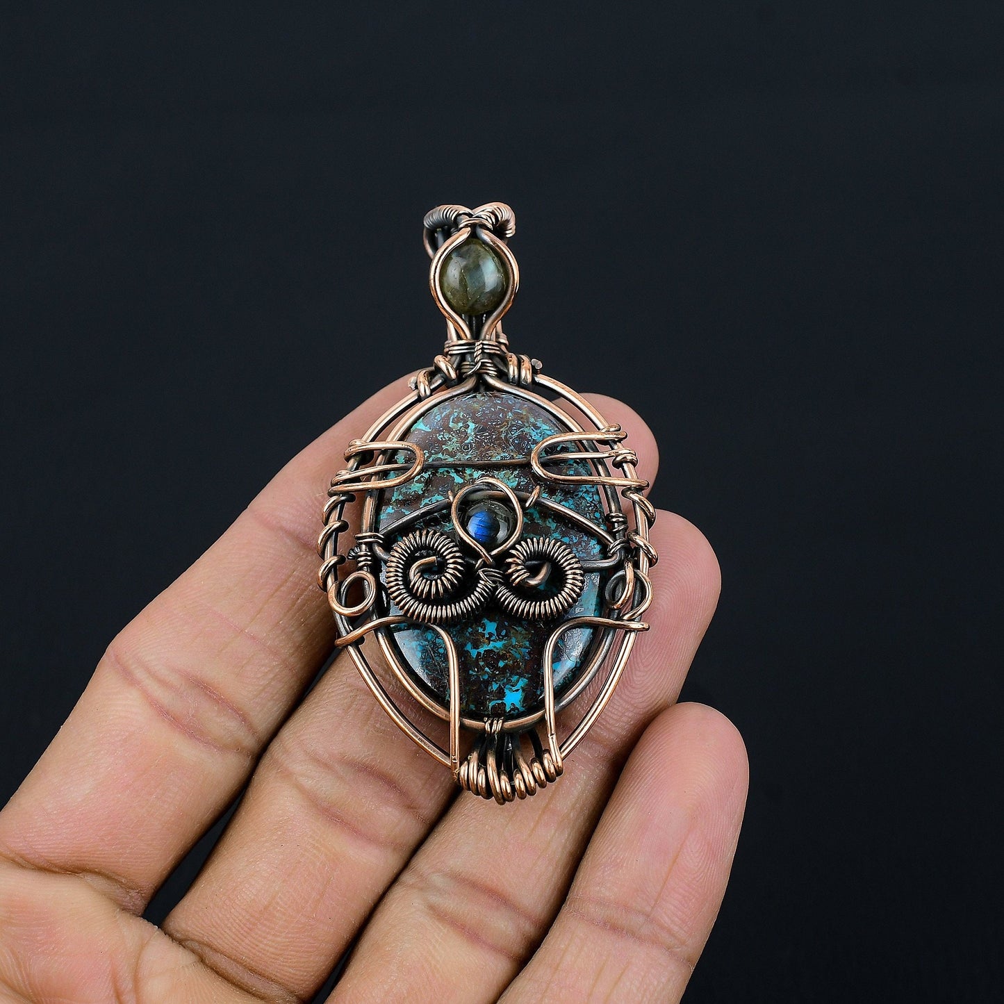 Blue Azurite Gemstone Pendant