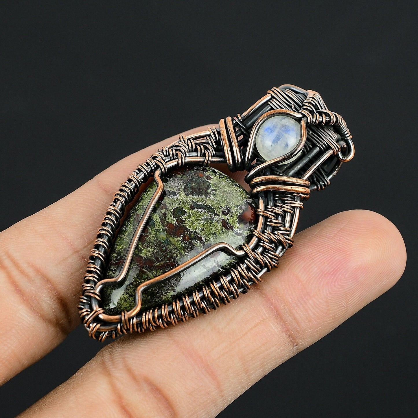Green Dragon Blood Jasper Gemstone Pendant
