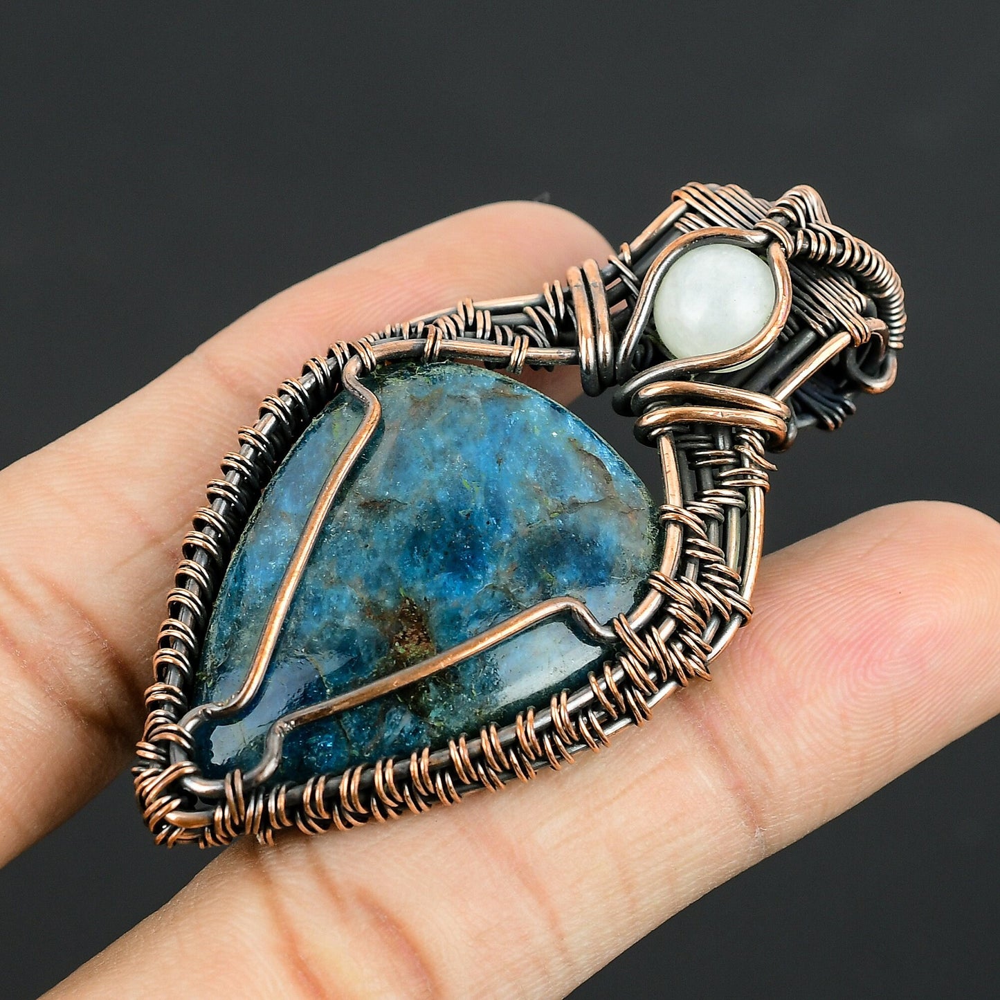 Neon Blue Apatite Gemstone Pendant