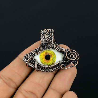 Hazel Triple Color Eye Gemstone Pendant