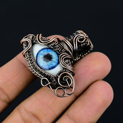 Aqua Eye Gemstone Pendant