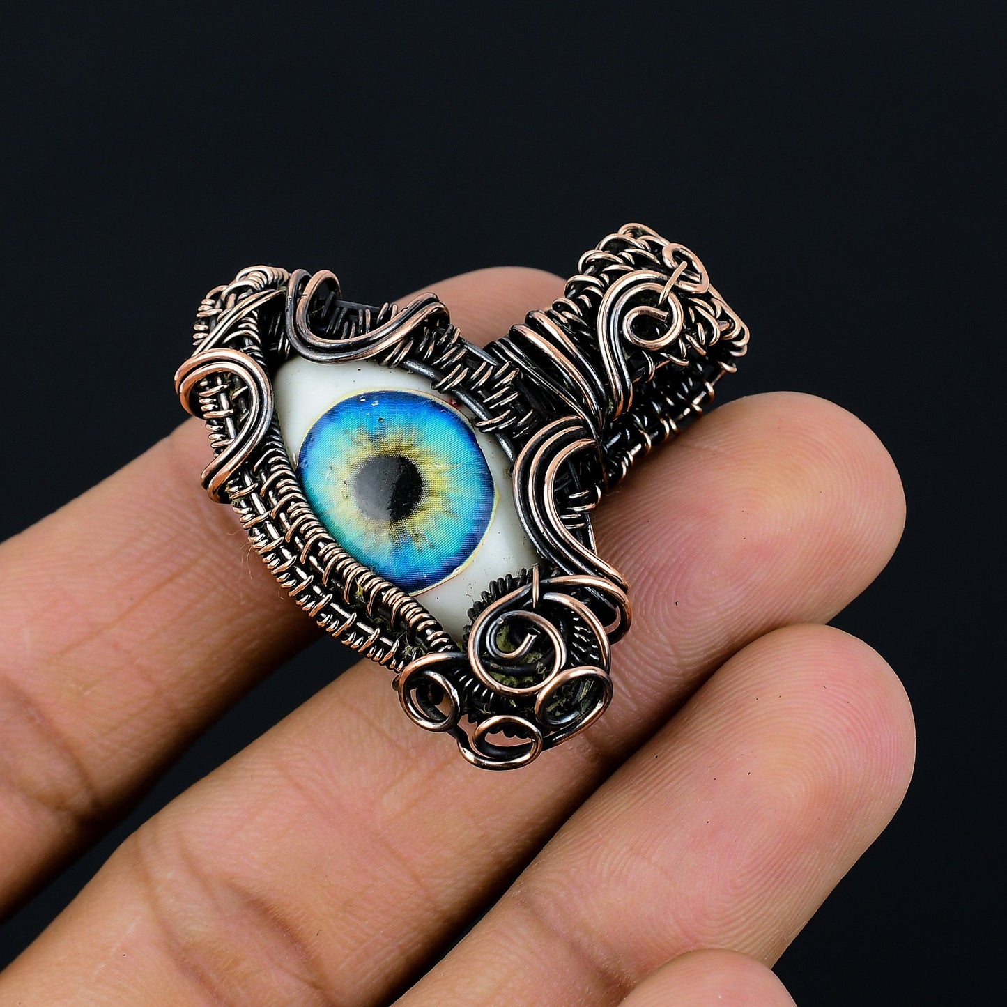 Dual Blue Eye Gemstone Pendant