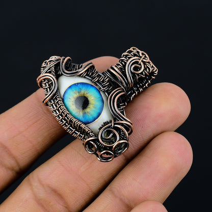 Dual Blue Eye Gemstone Pendant