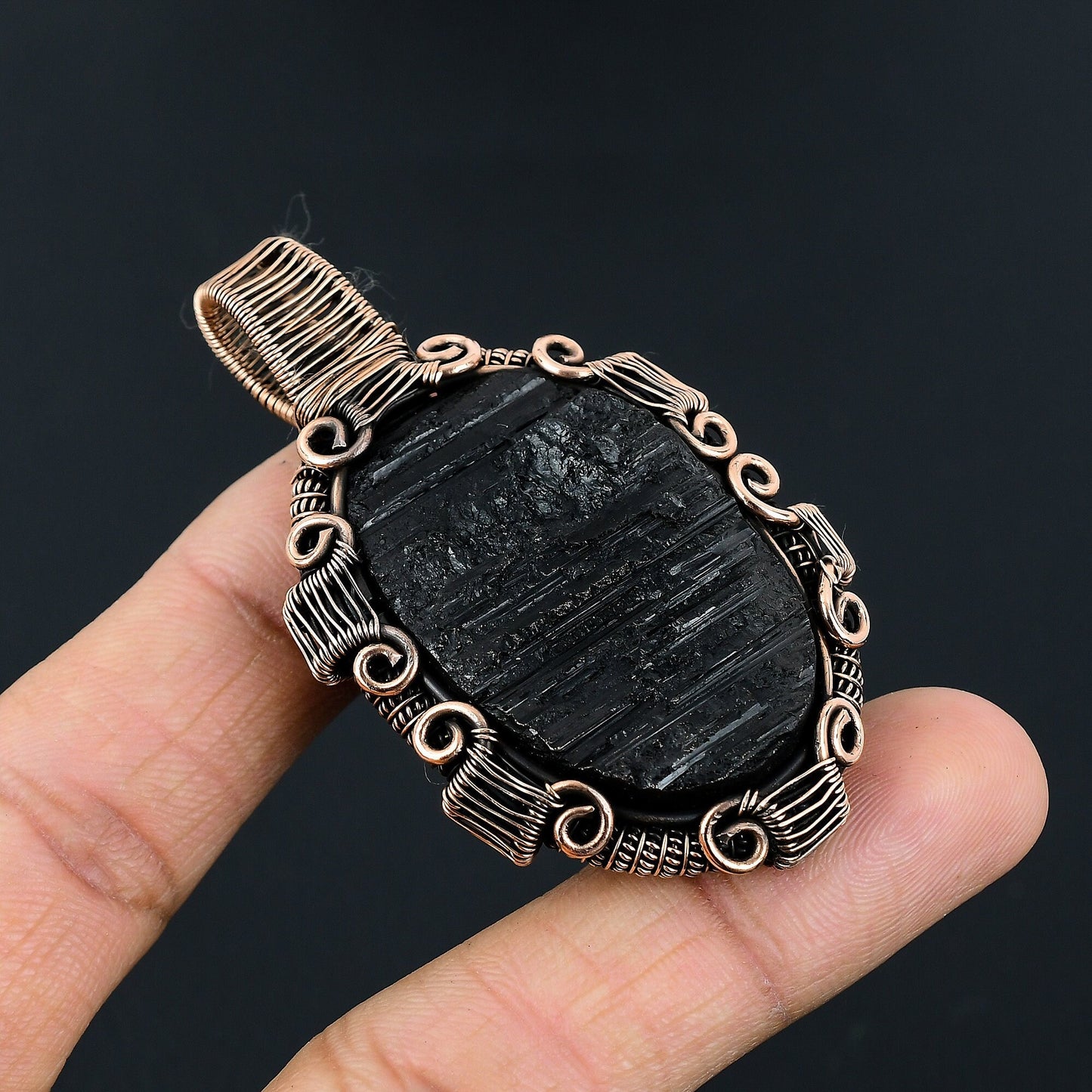 Black Tourmaline Gemstone Pendant