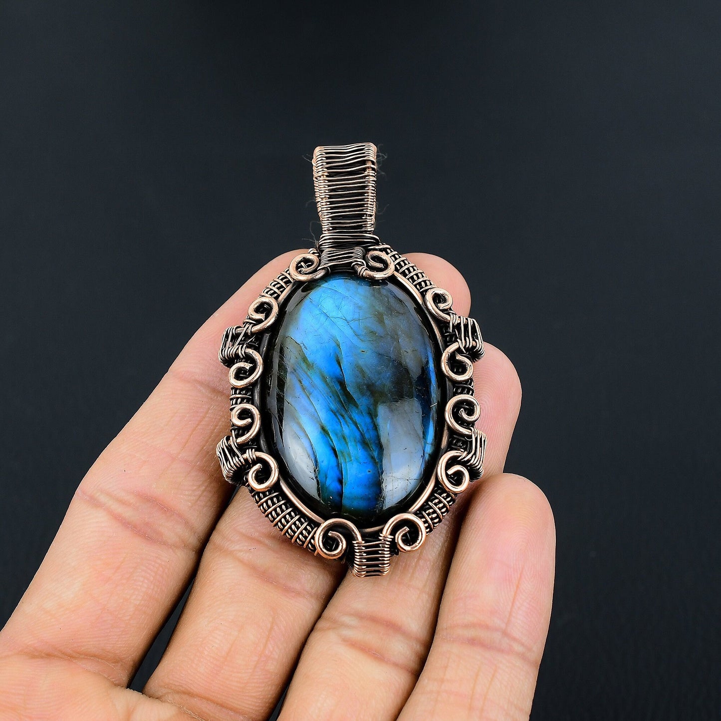 Blue Labradorite Gemstone Pendant