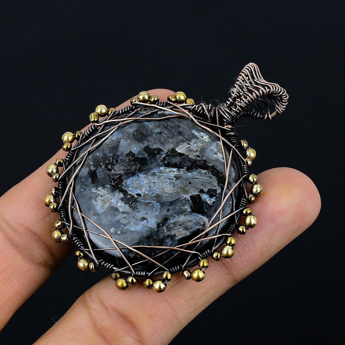Grey Larvikite Gemstone Pendant