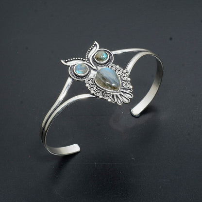 Blue Labradorite Gemstone Cuff Bangle