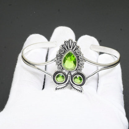Green Peridot Gemstone Cuff