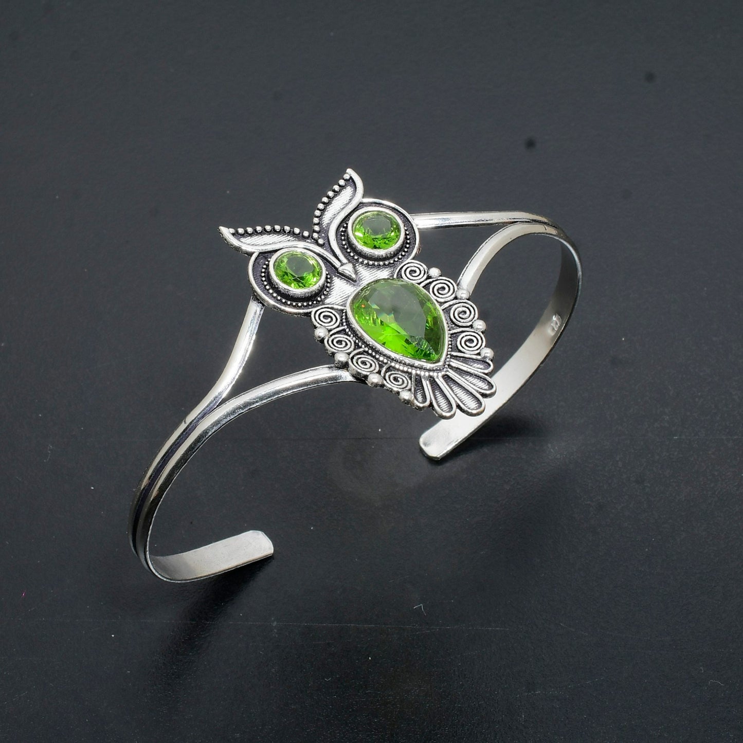 Green Peridot Gemstone Cuff