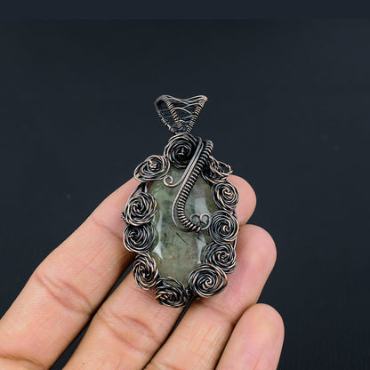 Green Prehnite Gemstone Pendant