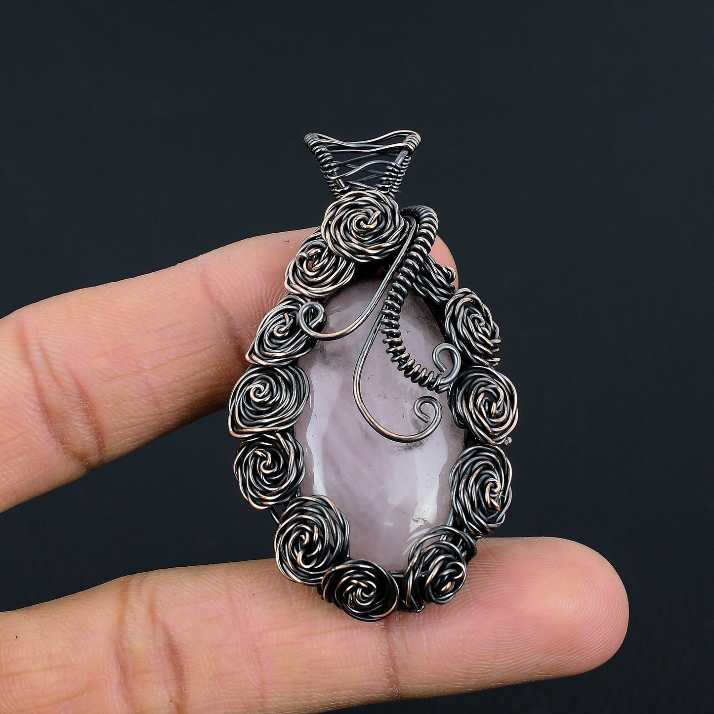 Pink Rose Quartz Gemstone Pendant