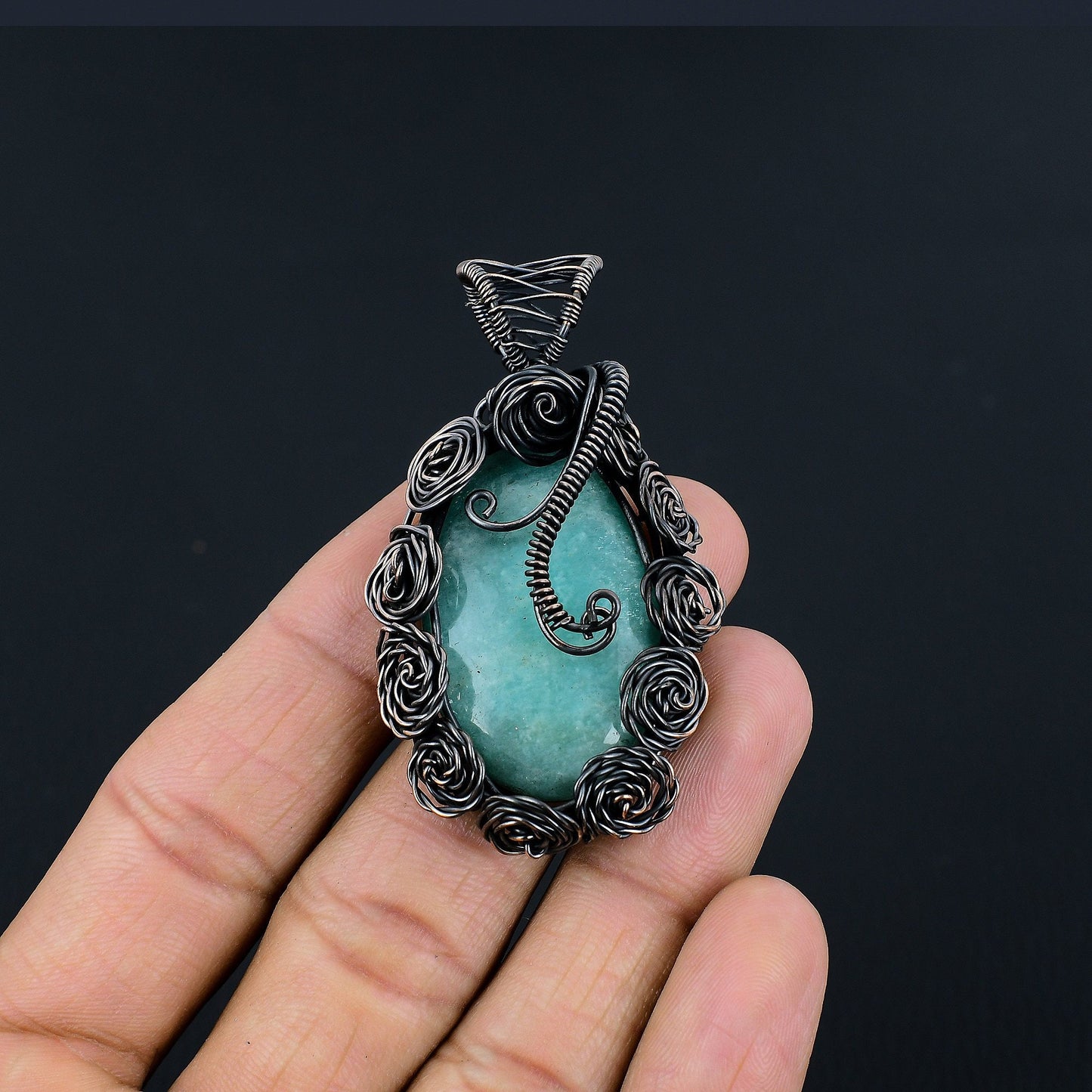Turquoise Amazonite Gemstone Pendant