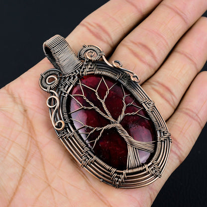 Red Fire Labradorite Gemstone Pendant
