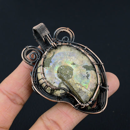Brown Ammonite Gemstone Pendant