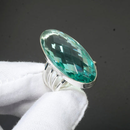 Blue Gemstone Sterling Silver Ring
